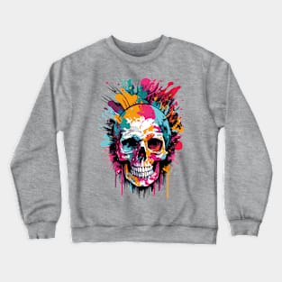 Skull Art Colourful - Skull and Bones Crewneck Sweatshirt